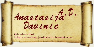 Anastasija Davinić vizit kartica